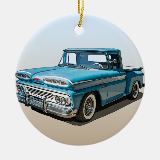 Blue 1960 Chevy Lieferwagen Ornament (Vorne)