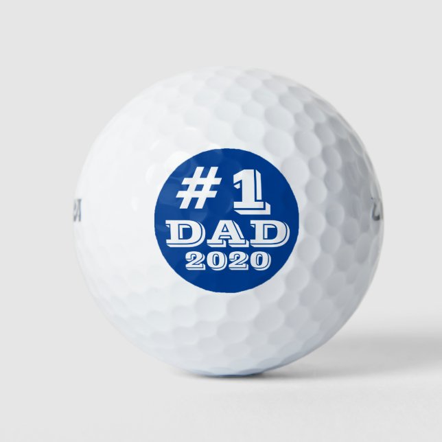 Blue #1 Vater 2020 Nummer 1 Vater Custom Golfball (Vorderseite)