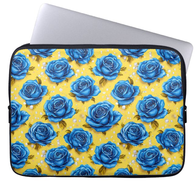 Blue 3d-Rose Laptopschutzhülle (Vorderseite)