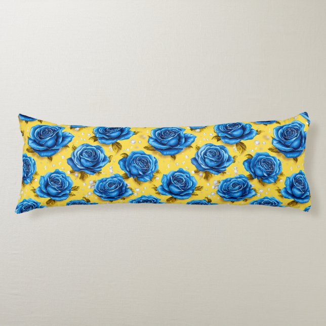 Blue 3d-Rose Seitenschläferkissen (Vorderseite)