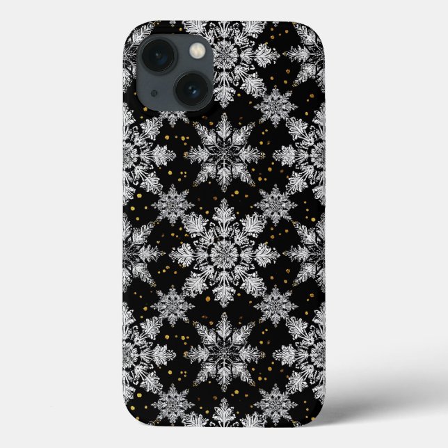 Blue 3d Schneeflocken Case-Mate iPhone Hülle (Rückseite)