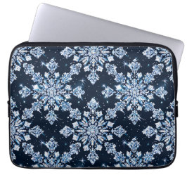 Blue 3d Schneeflocken Laptopschutzhülle