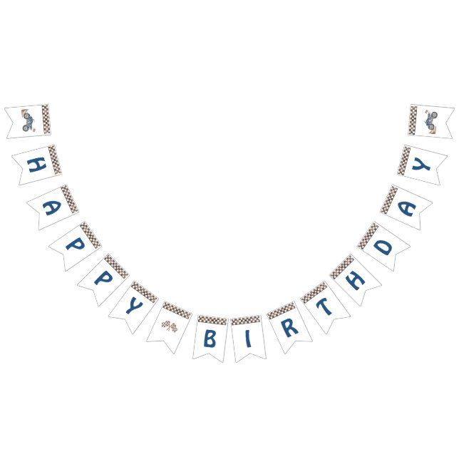 Blue 4 Wheeler Quad Bunting Flags Wimpelkette (Alle)