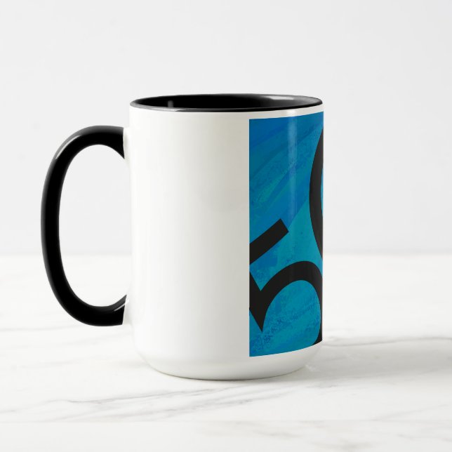 Blue 50 Decade Geburtstag Tasse (Links)