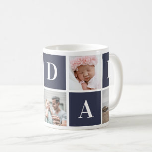 Blue 5 Foto Collage I Liebe Vater Tasse