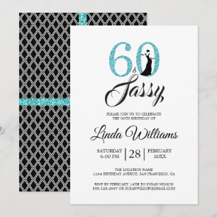 Blue 60 et Sassy   Invitation de fête du 60e anniv