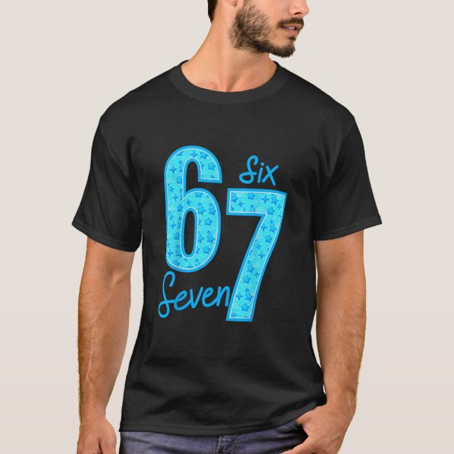 Blue 67 Funny Meme  T-Shirt (Vorderseite)