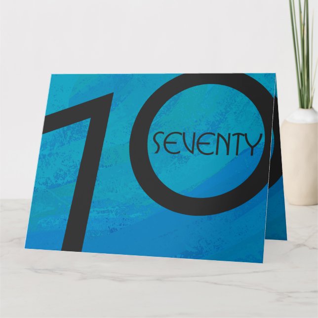 Blue 70 Decade Geburtstag Karte (Vorderseite)