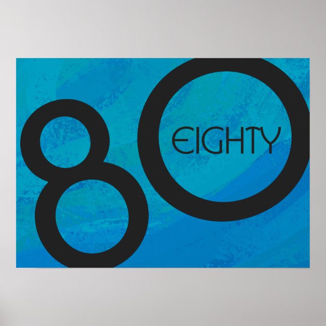 Blue 80 Decade Geburtstag Poster (Vorne)