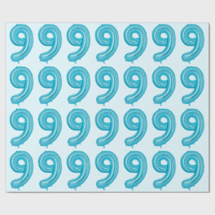 Blue 89 Balloon Wrapping Paper Geschenkpapier