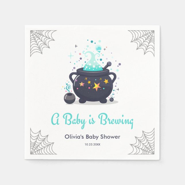 Blue A Baby brütet Halloween Baby Dusche Serviette (Vorderseite)