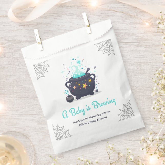 Blue A Baby is Brewing Halloween Baby Shower  Geschenktütchen (Ausgeschnitten)