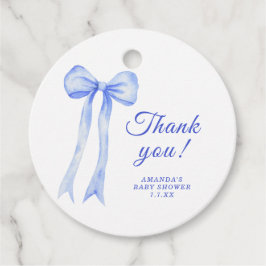 Blue a Bow Baby Dusche Danke Geschenkanhänger