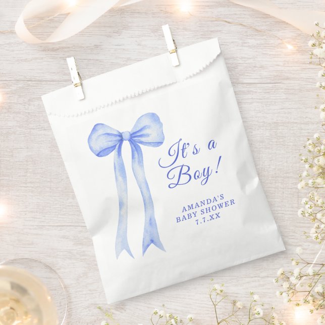 Blue a Bow Es ist eine Boy Baby Dusche Geschenktütchen (Ausgeschnitten)