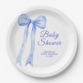 Blue a Bow Es ist eine Boy Baby Dusche Pappteller