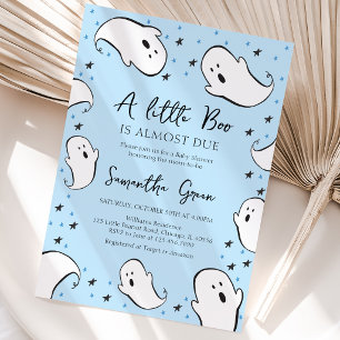 Blue A Little Boo Baby Dusche Einladung