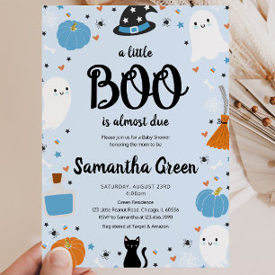 Blue A Little Boo Baby Dusche Einladung