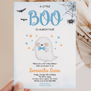 Blue A Little Boo Baby Dusche Einladung