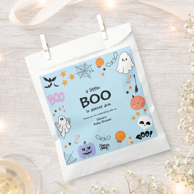 Blue A Little Boo Niedlich Ghost Halloween Kinderd Geschenktütchen (Ausgeschnitten)