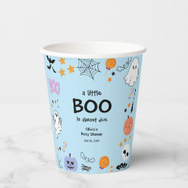 Blue A Little Boo Niedlich Ghost Halloween Kinderd Pappbecher