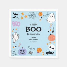Blue A Little Boo Niedlich Ghost Halloween Kinderd Serviette