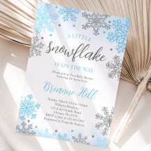 Blue A Little Snowflake Baby Dusche
