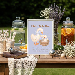 Blue A Silly Goose Dirty Soda Bar Sign Einladung