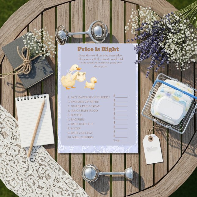 Blue A Silly Goose Price is Right Game card Einladung (Blue A Silly Goose Price is Right Game card)