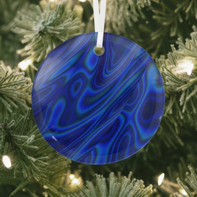 Blue Abalone Muschel Fraktal Abstrakt Suncatcher Ornament Aus Glas (InSitu)