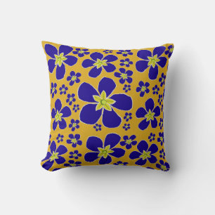 Blue Abend Primrose Throw Kissen