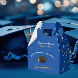 Blue Abschluss 2025 Gold Streamers Custom Party Geschenkschachtel