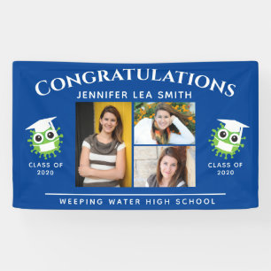 Blue Abschluss Banner Personalisiert Senior Fotos