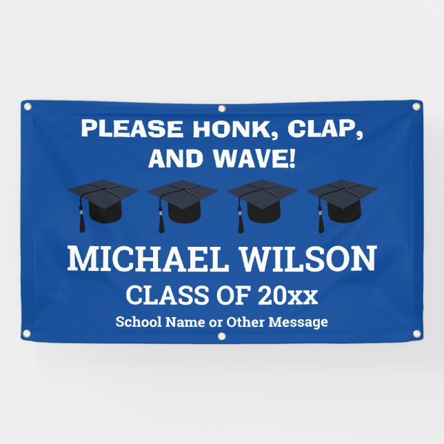 Blue Abschluss Herzlichen Glückwunsch Graduate Banner (Horizontal)