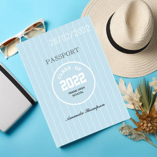 Blue-Abschluss-Passport-Foto Einladung