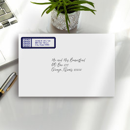 Blue Abschluss Rücksendeadressen-Aufkleber