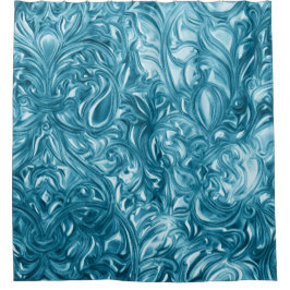 Blue Abstract Design Duschvorhang