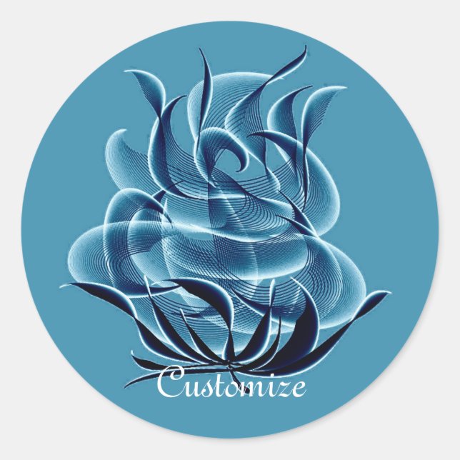 Blue Abstrakt Blue Rose Stickers (Vorderseite)