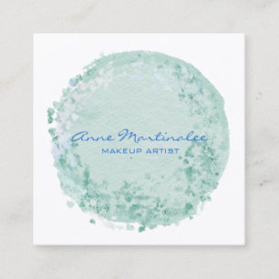  Blue Abstrakt Circle Square Business Card Quadratische Visitenkarte