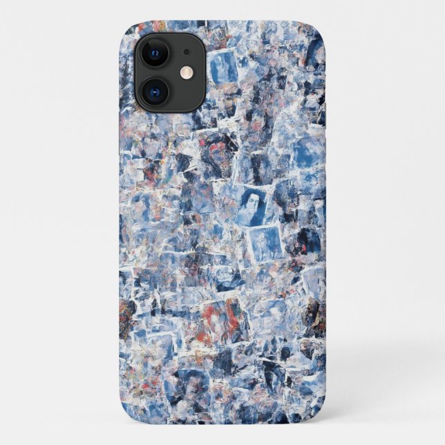 Blue Abstrakt Collage Mobile Case (Rückseite)