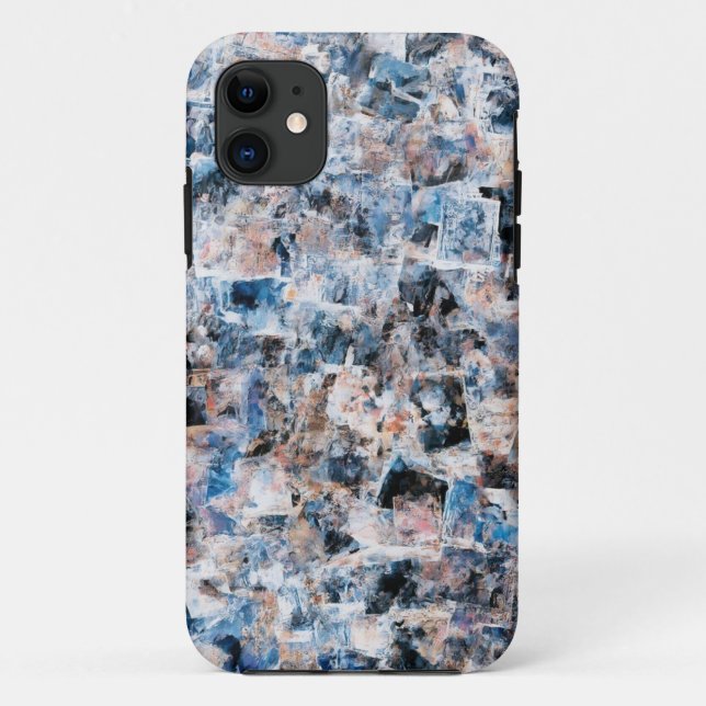 Blue Abstrakt Collage Mobile Case (Rückseite)
