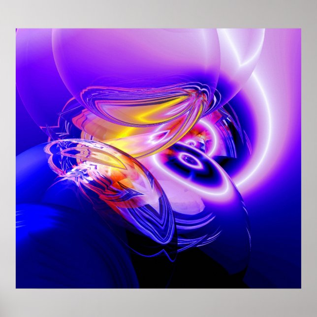 Blue Abstrakt Digital Art Posters Poster (Vorne)