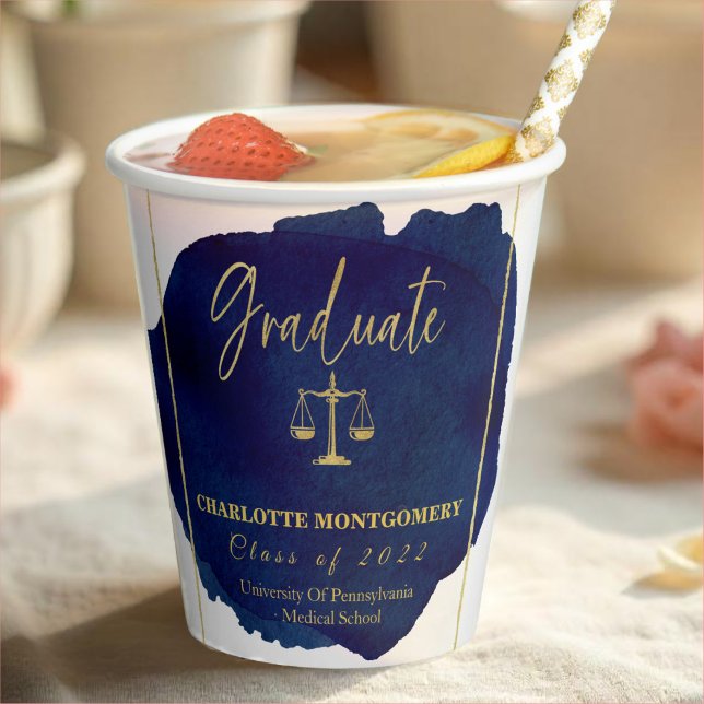 Blue Abstrakt EleganLaw School Abschluss Pappbecher (Von Creator hochgeladen)