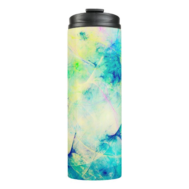 Blue abstrakt Fraktal Hintergrund 3d rendering3d,  Thermosbecher (Vorderseite)