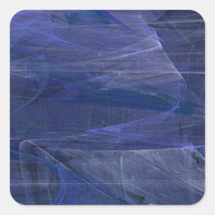 Blue Abstrakt Fraktal Square Sticker