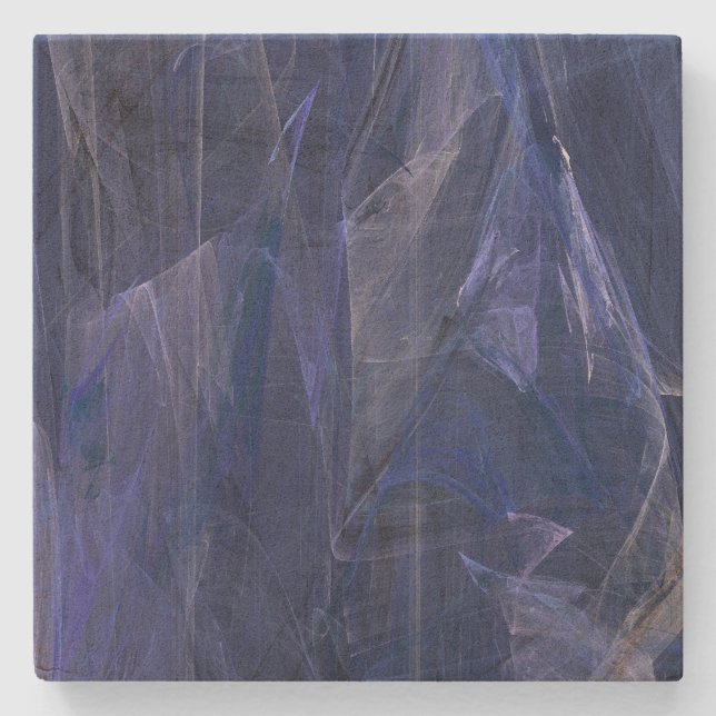 Blue Abstrakt Fraktal Square Untersetzer (Vorderseite)