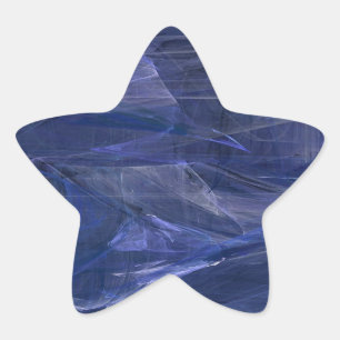 Blue Abstrakt Fraktal Star Sticker