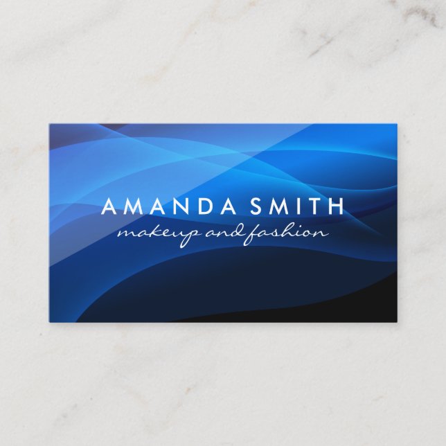 Blue Abstrakt Gloss Business Card Visitenkarte (Vorderseite)