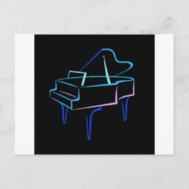 Blue Abstrakt Grand Piano Postkarte