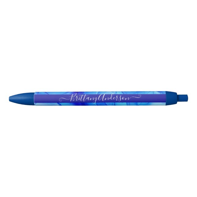 Blue Abstrakt Individuelle Name Kugelschreiber (Vorderseite)