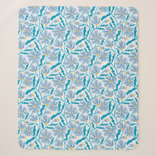 Blue Abstrakt Mitte Jahrhundert Moderne Blume Sherpadecke